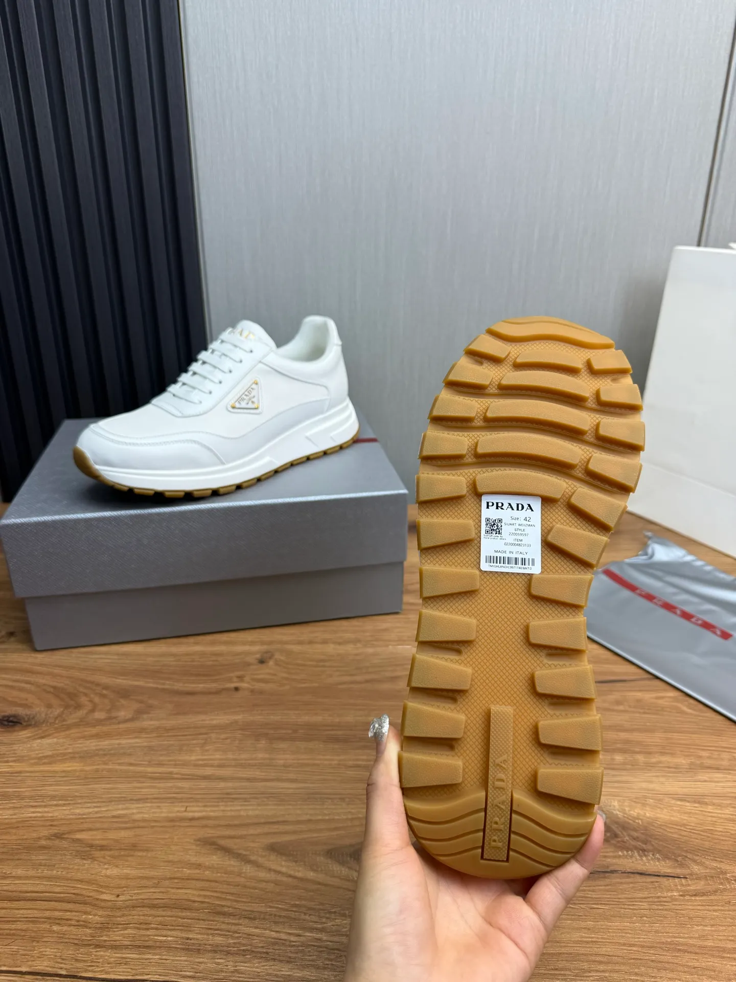 Men's shoes 💰580💰 [PRADA] Popular men's shoes shipped 👏Official website synchronization ⬆️Original cowhide fabric + cowhide lining, 1⃣️:1⃣️reproduction, original sole, 38-45 (45. Customized, non-refundable)